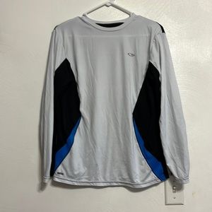White/Black/Blue Champion Kids XL Long sleeved Tshirt